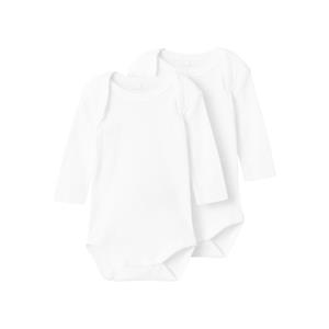 Name It Schlafanzug "NBNBODY 2P LS SOLID WHITE NOOS", (Set, 2 tlg.)