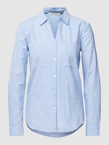 TOM TAILOR Blusenshirt blouse with slub structure, dreamy blue