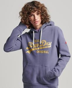 Superdry Vrouwen Original Hoodie met Vintage Logo Paars