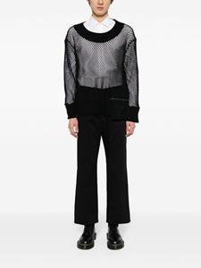 Undercover katoenen sweater met mesh - Zwart