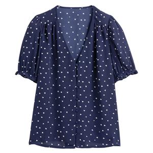 LA REDOUTE COLLECTIONS Blouse met V-hals en hartenprint