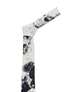 Alexander McQueen Dutch Flower silk tie - Wit