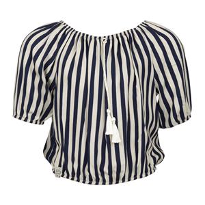 KIEstone Meisjes blouse - Jilly - donker blauw gestreept