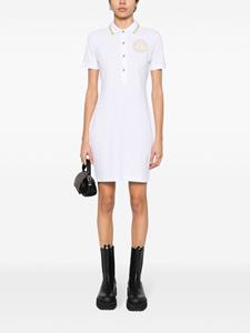 Versace Jeans Couture embroidered-logo mini polo dress - Wit