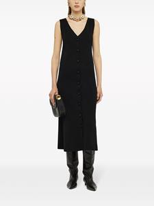 Jil Sander Midi-jurk met V-hals - Zwart