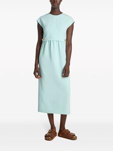 St. John gathered stretch-cady midi dress - Blauw