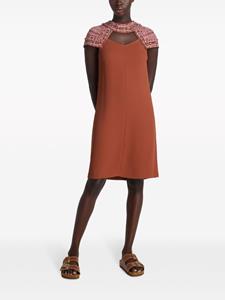 St. John tweed-panelled crepe midi dress - Oranje