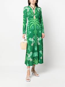 Johanna Ortiz Midi-jurk met abstracte print - Groen