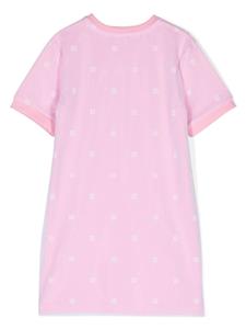 Givenchy Kids logo-print mesh-overlay dress - Roze