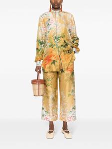 Pierre-Louis Mascia Zijden blouse met bloemenprint - Beige