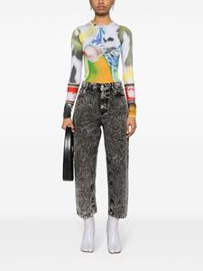 Marni high-rise tapered cropped jeans - Zwart