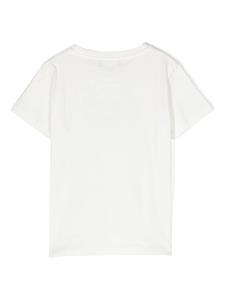 Versace Kids T-shirt met logo-reliëf en stras - Wit