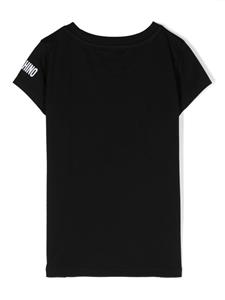 Moschino Kids Katoenen T-shirt met tekst - Zwart