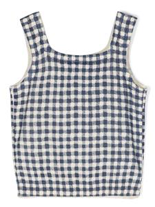 Bonpoint Gebreide tanktop met gingham ruit - Blauw