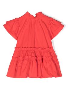 Lapin House Katoenen jurk met franje - Rood