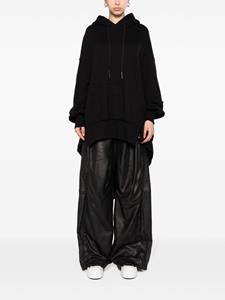 Yohji Yamamoto drop-shoulder asymmetric hoodie - Zwart