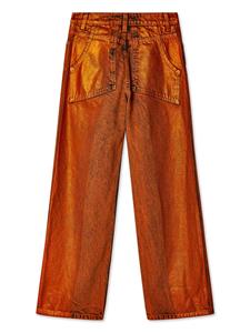 Eckhaus Latta coated overdyed wide-leg jeans - Oranje