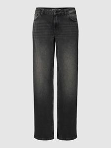 Review Jeans met steekzakken in effen design