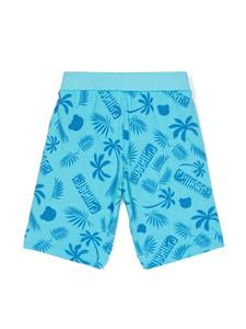 Moschino Kids Katoenen shorts met logoprint - Blauw