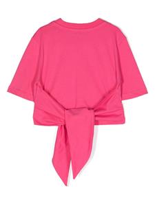 MSGM Kids logo-embellished cotton T-shirt - Roze