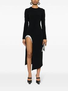 David Koma Midi-jurk verfraaid met stras - Zwart