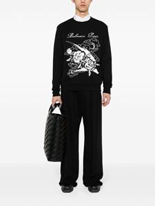 Balmain Sweater met print - Zwart