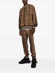 Dolce & Gabbana leopard-print cotton sweatshirt - Bruin