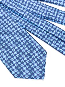Kiton graphic-print silk tie - Blauw