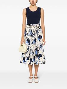 Tanya Taylor Devon floral-print midi skirt - Blauw