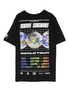 Adidas Kids trefoil-logo cotton T-shirt - Zwart