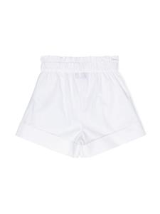 Moschino Kids Teddy Bear-patch poplin shorts - Wit