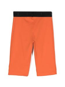 MSGM Kids logo-waistband cotton shorts - Oranje