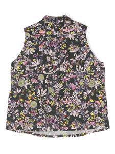 Zadig & Voltaire Kids floral-print textured blouse - Zwart