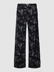 Calvin Klein Jeans Bootcut jeans met all-over labelmotief, model '90 S LOOSE'