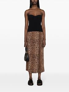 Rixo leopard-print pleated midi skirt - Bruin