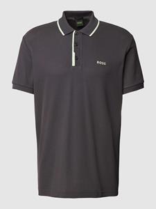 BOSS Green Regular fit poloshirt met labelprint