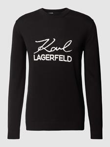 Karl Lagerfeld Gebreide pullover met label en ronde hals