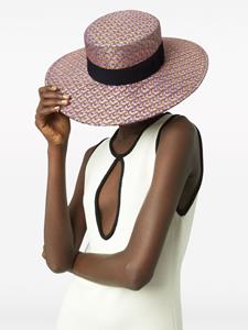 Nina Ricci woven-raffia boater hat - Roze