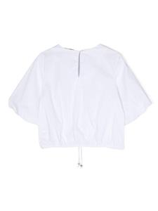 Pinko Kids Popeline blouse met halve mouwen - Wit