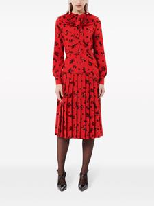 Alessandra Rich Zijden blouse met bloemenprint - Rood