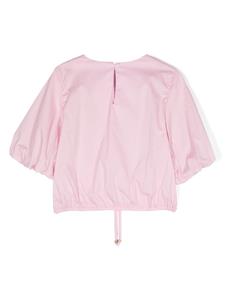 Pinko Kids Popeline blouse met halve mouwen - Roze