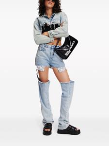 Karl Lagerfeld Jeans High waist straight jeans met uitgesneden details - Blauw