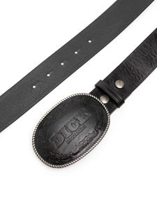 Dsquared2 slogan-debossed buckled leather belt - Zwart