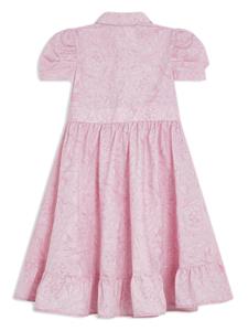 Versace Kids Barocco-print poplin dress - Roze