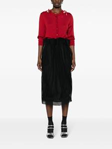 Simone Rocha draped-waist tulle midi skirt - Zwart