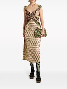 ETRO floral-jacquard pencil skirt - Groen