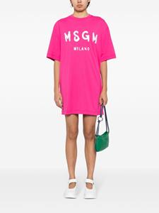 MSGM logo-print T-shirt minidress - Roze