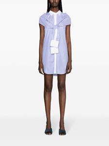 Dsquared2 knotted-sleeves striped shirtdress - Blauw