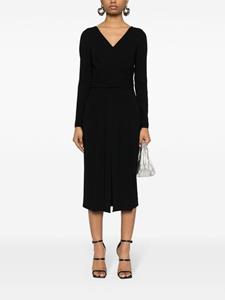 Alberta Ferretti Midi-jurk met V-hals - Zwart