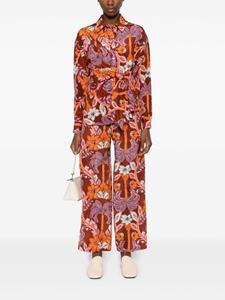 P.A.R.O.S.H. Zijden blouse met bloemenprint - Oranje